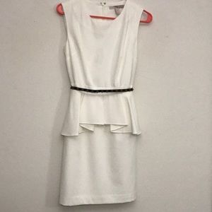 White causal pencil skirt dress